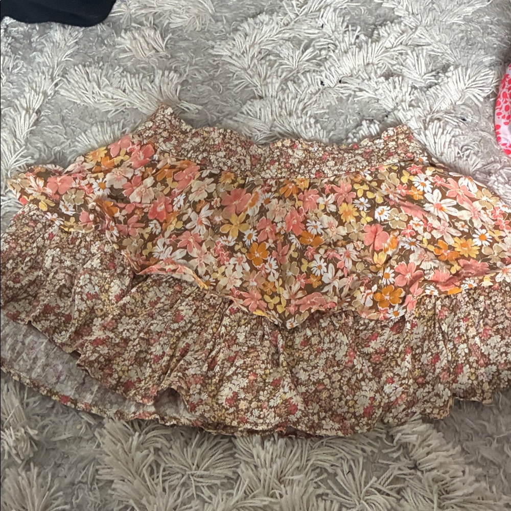 American Eagle Outfitters Floral Mini Skirt - Pink and Orange